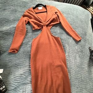Cut out, long sleeve maxi dress